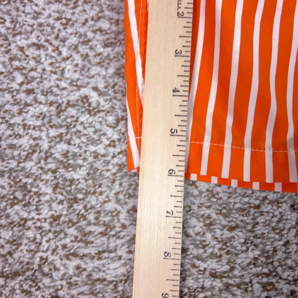Polo Ralph Lauren Swim Trunks Mens L Orange Swimsuit Striped Beachwear Pony Logo